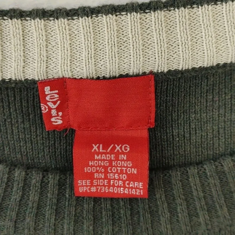 Levi's Men's Sweater Size XL Green Heather Crewneck Pullover 100% Cotton NWT